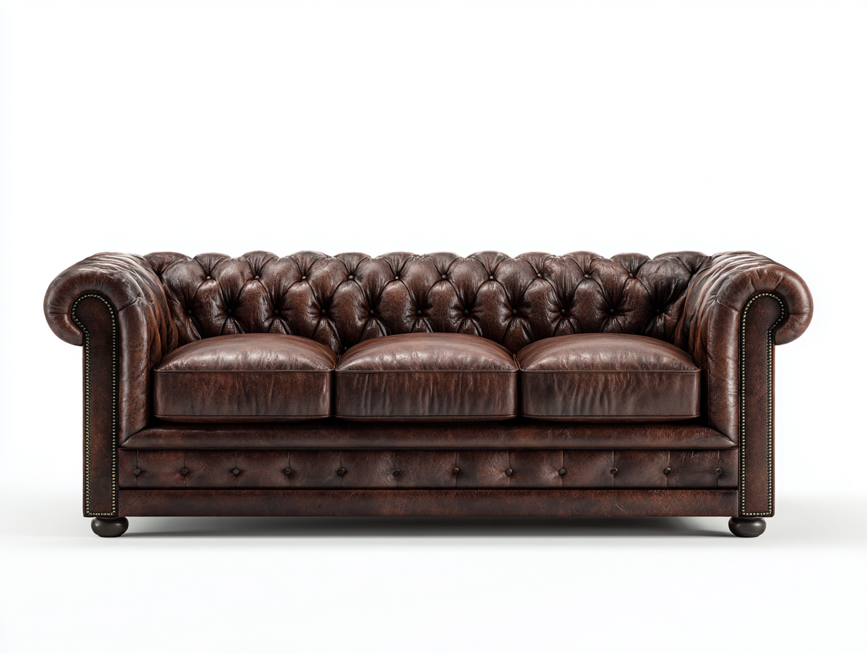 3 Sitzer Sofa Echtleder 228x96x82 cm - Schokoladenbraun - Modernes Design für Wohnzimmer-Oakgethub