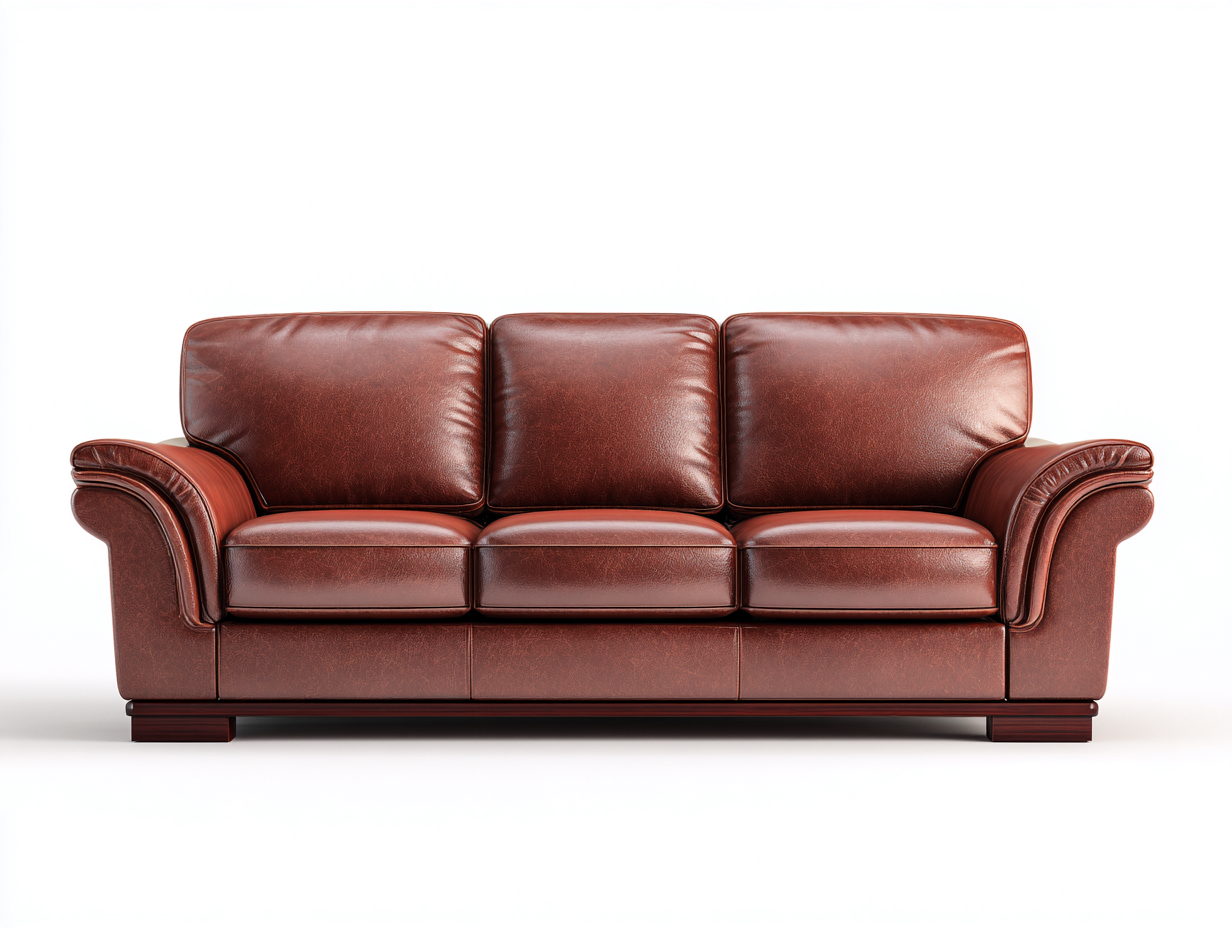 3 Sitzer Sofa Echtleder 222x94x87 cm - Rotbraun - Modernes Design für Wohnzimmer-Oakgethub
