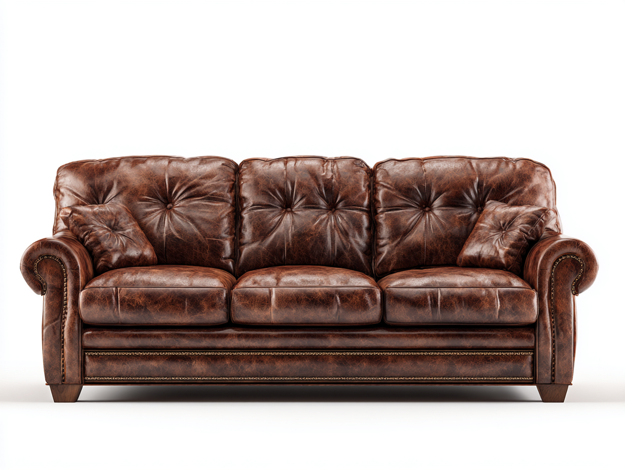 3 Sitzer Sofa Lederoptik 220x95x85 cm - Braun - Modernes Design für Wohnzimmer-Oakgethub