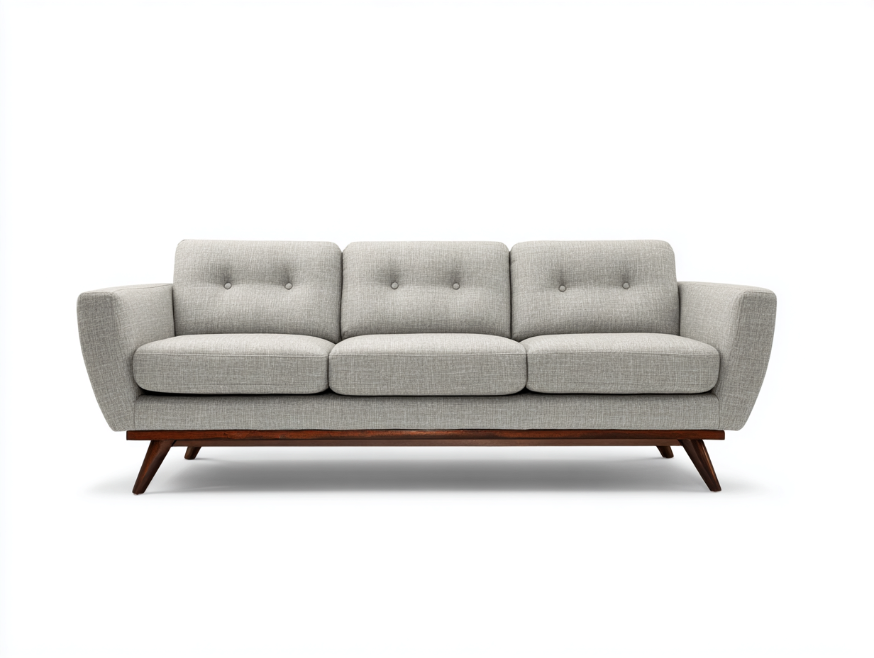 3 Sitzer Sofa Stoffbezug 205x82x78 cm - Hellgrau - Modernes Design für Wohnzimmer-Oakgethub