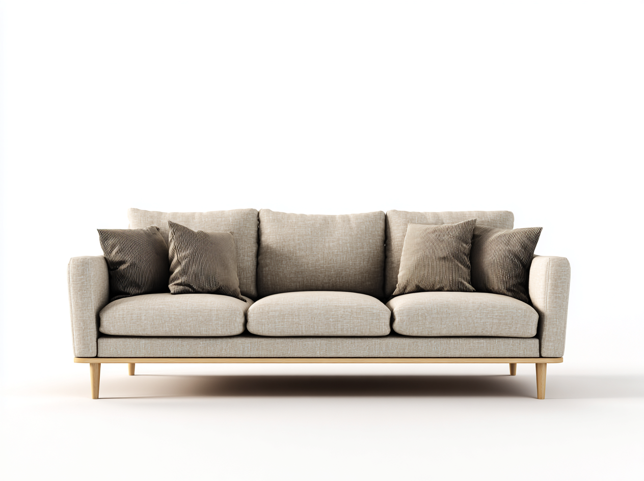 3 Sitzer Sofa Stoff 210x90x85 cm - Beige - Modernes Design für Wohnzimmer-Oakgethub