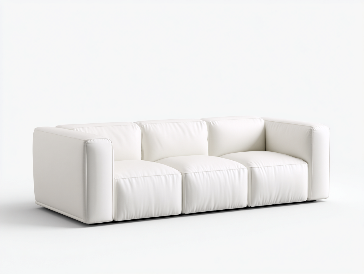 3 Sitzer Sofa Stoffbezug 220x95x72 cm - Weiß - Modernes Design für Wohnzimmer-Oakgethub