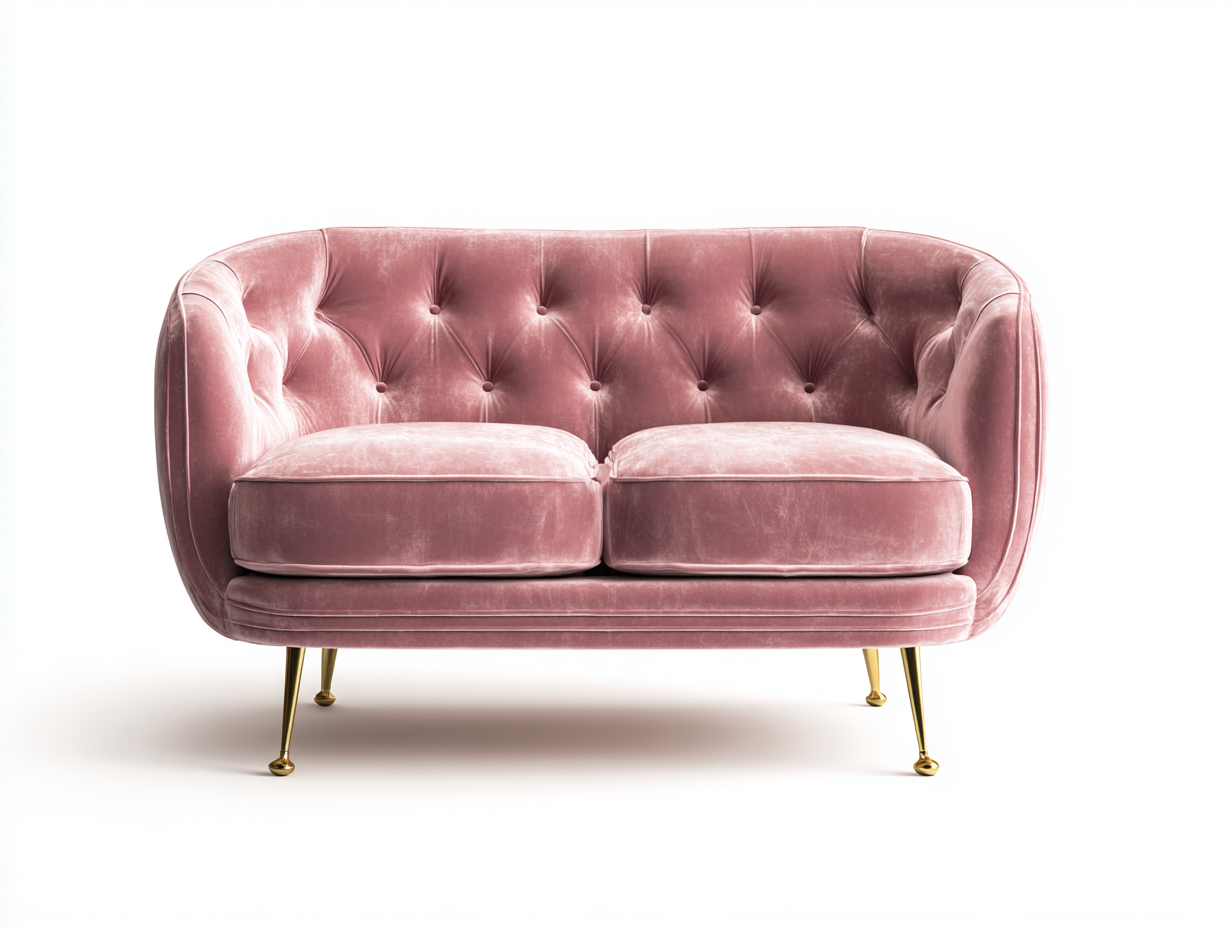 Zweisitzer Sofa Samtstoff 150x78x82 cm - Rosa - Modernes Design für Wohnzimmer-Oakgethub