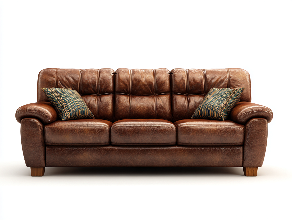 3 Sitzer Sofa Echtleder 220x96x88 cm - Braun - Modernes Design für Wohnzimmer-Oakgethub