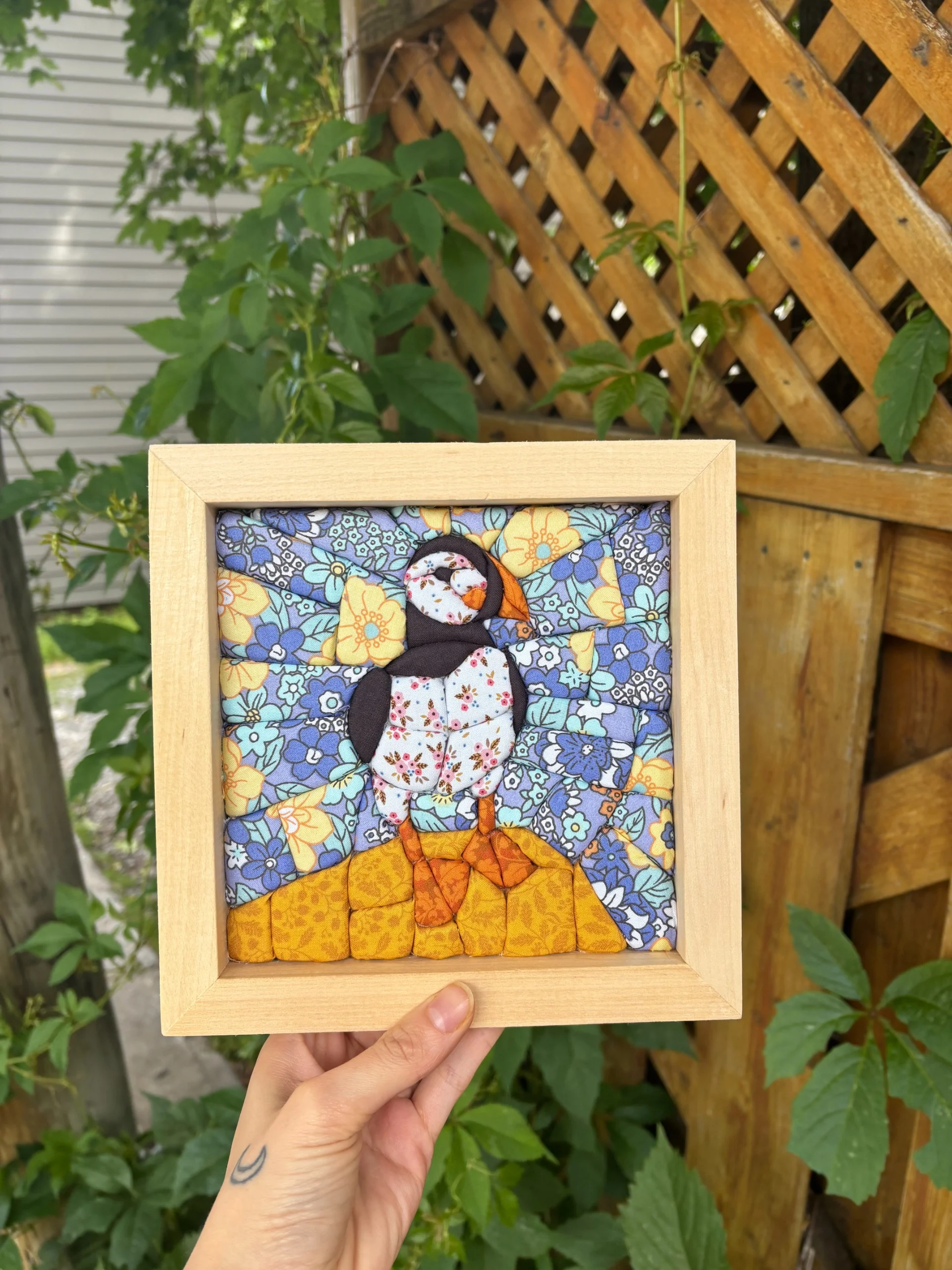 Cute Duck Wireless Quilted Fabric Art