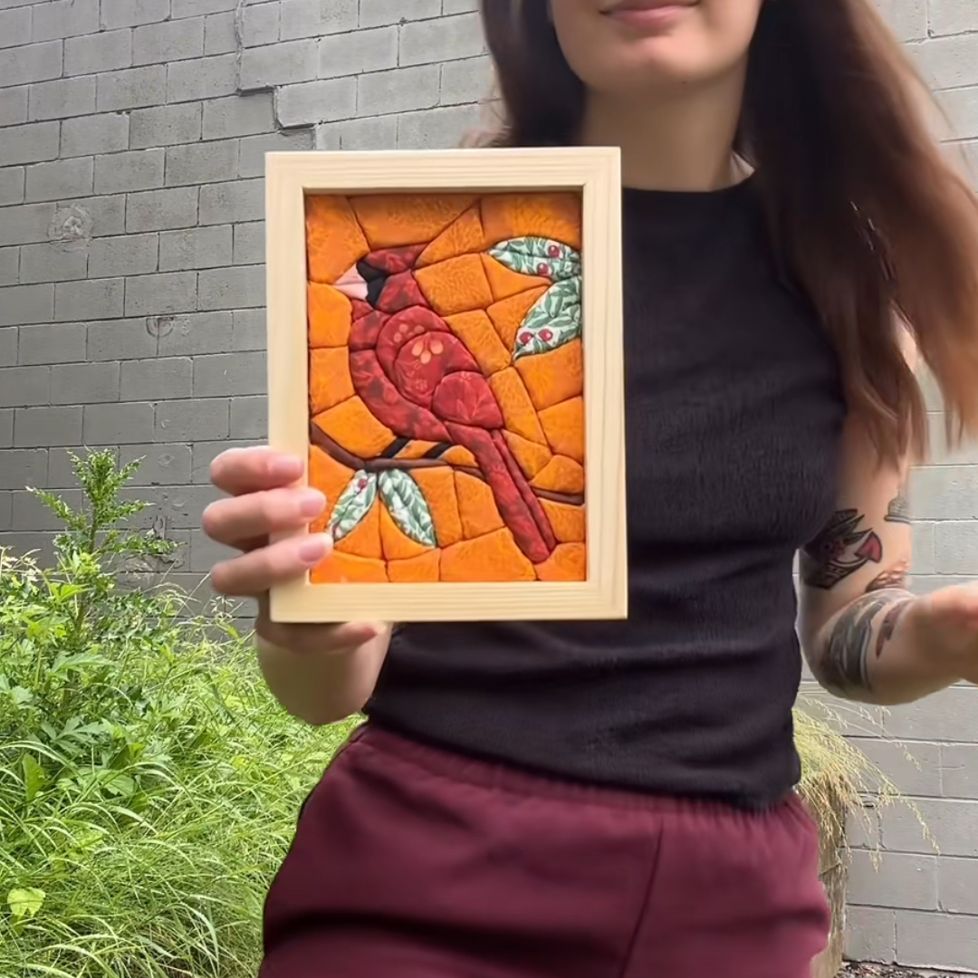 Cardinal Wireless Quilted Fabric Art