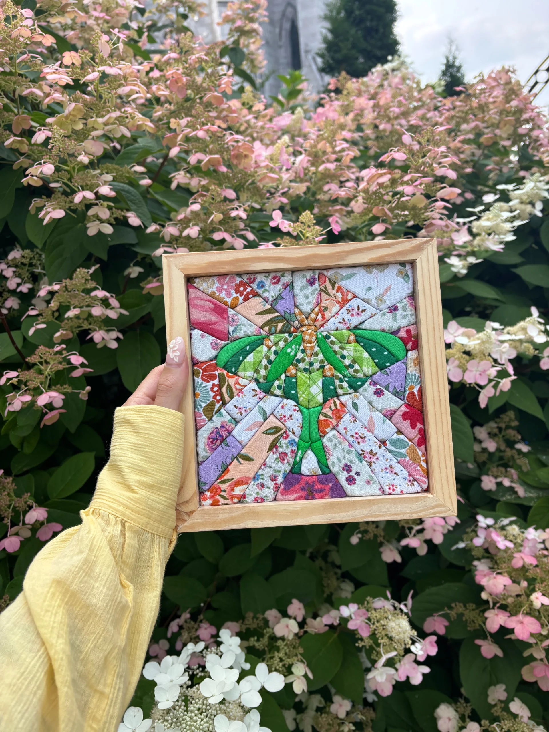 Luna Moth Wireless Quilted Fabric Art