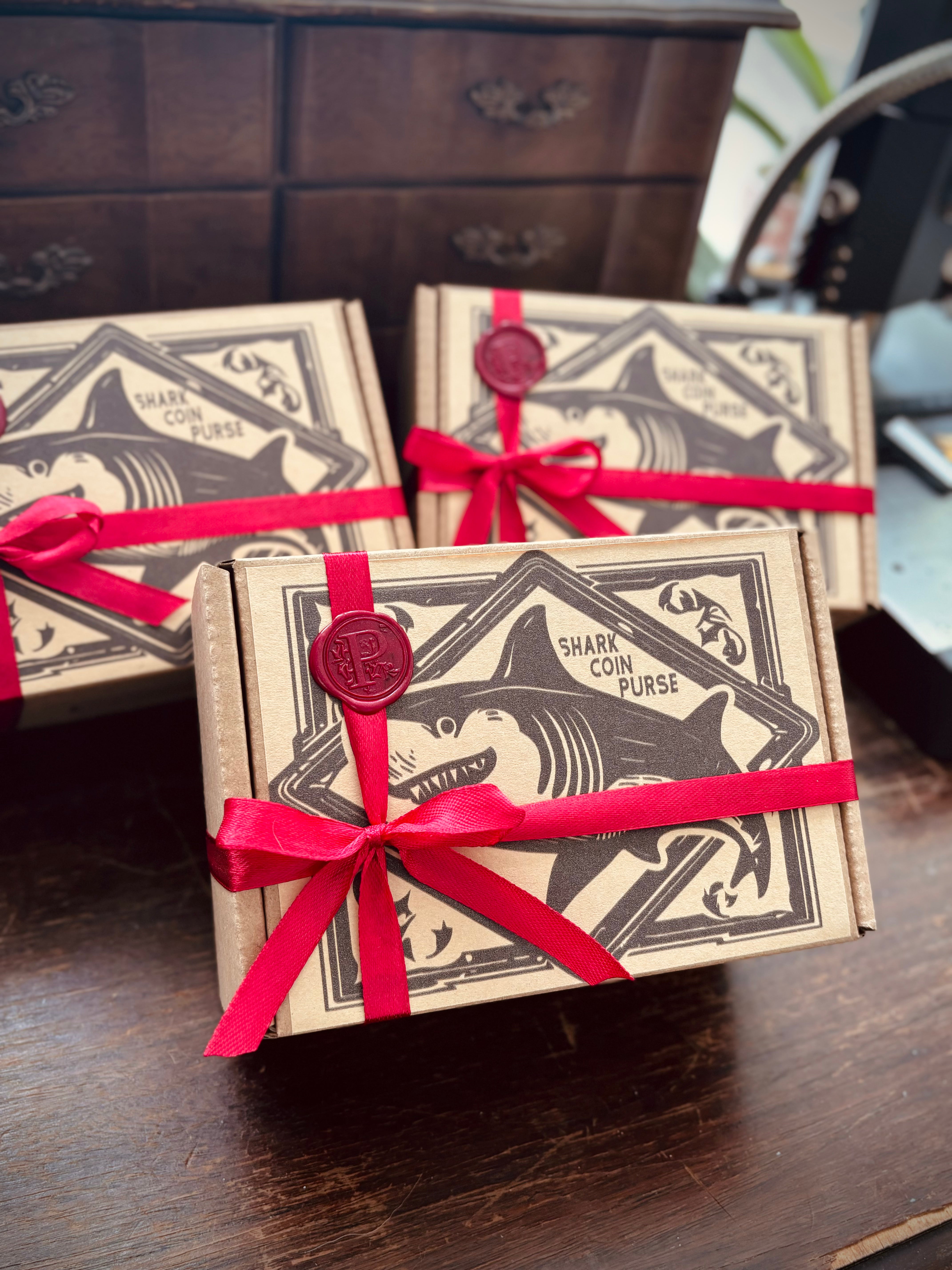 Apr 3 22:00 EDT Opens again | Handmade Leather Shark Coin Purse | Made-to-order 4-6 weeks lead time to ship from Canada