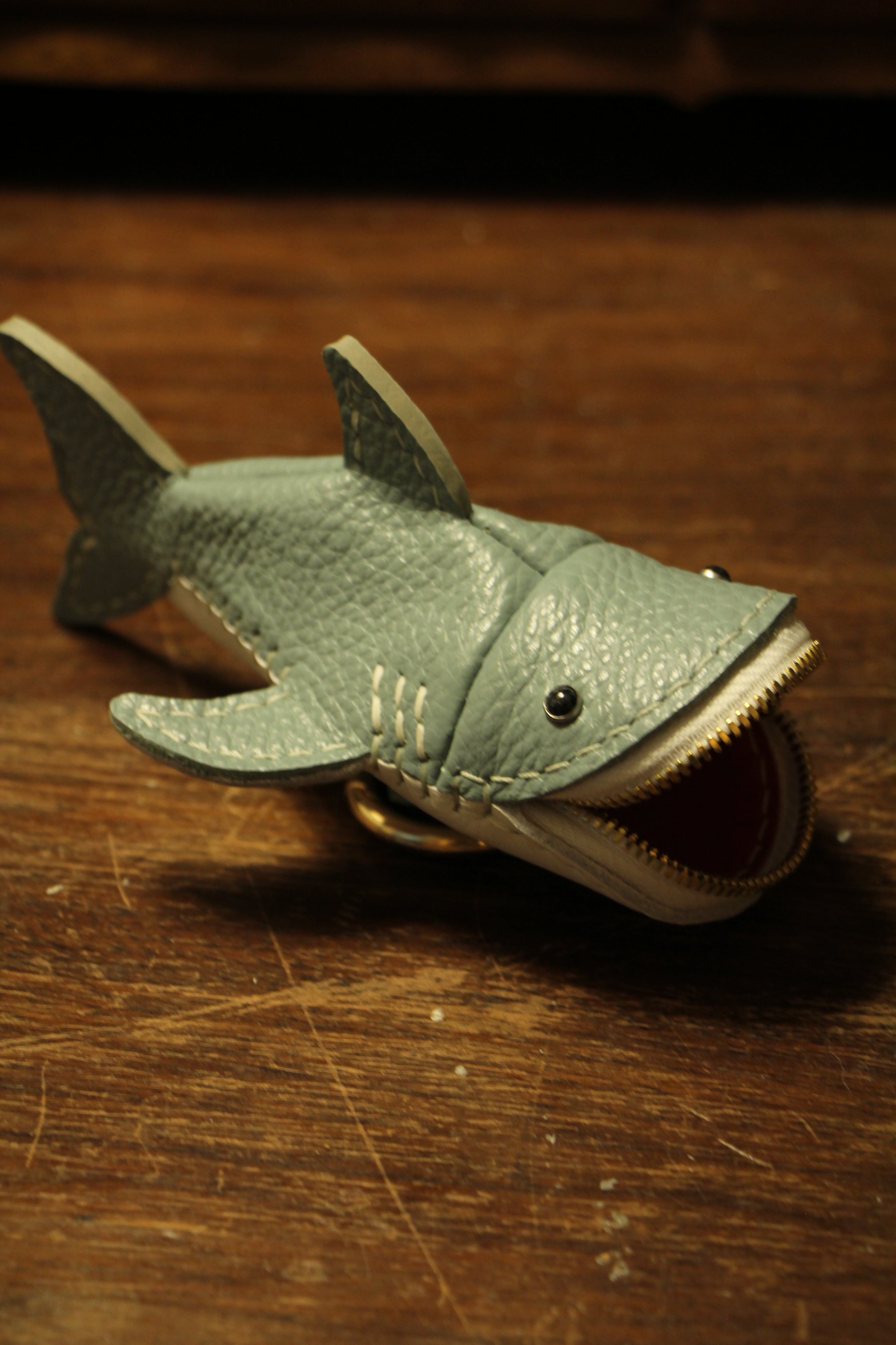 Apr 3 22:00 EDT Opens again | Handmade Leather Shark Coin Purse | Made-to-order 4-6 weeks lead time to ship from Canada