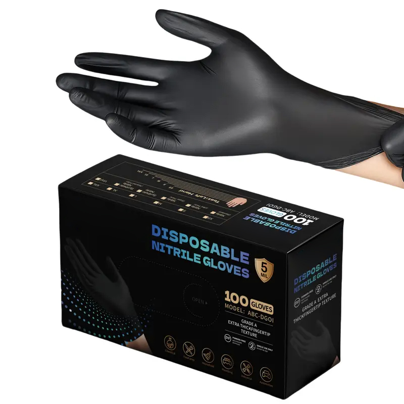 Galvin Black Nitrile Gloves — Food Grade