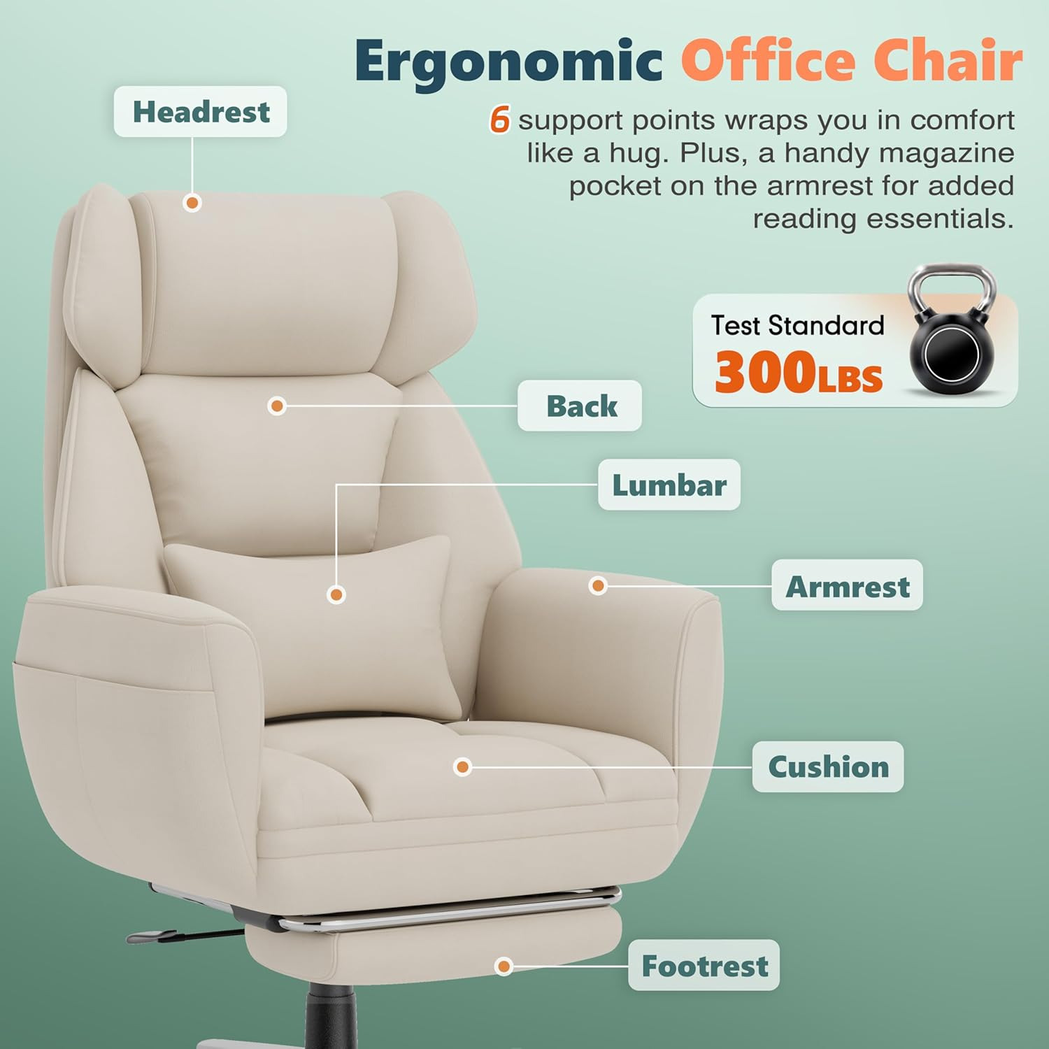 Office Cross-Legged Sitting Chair (with Footrest)