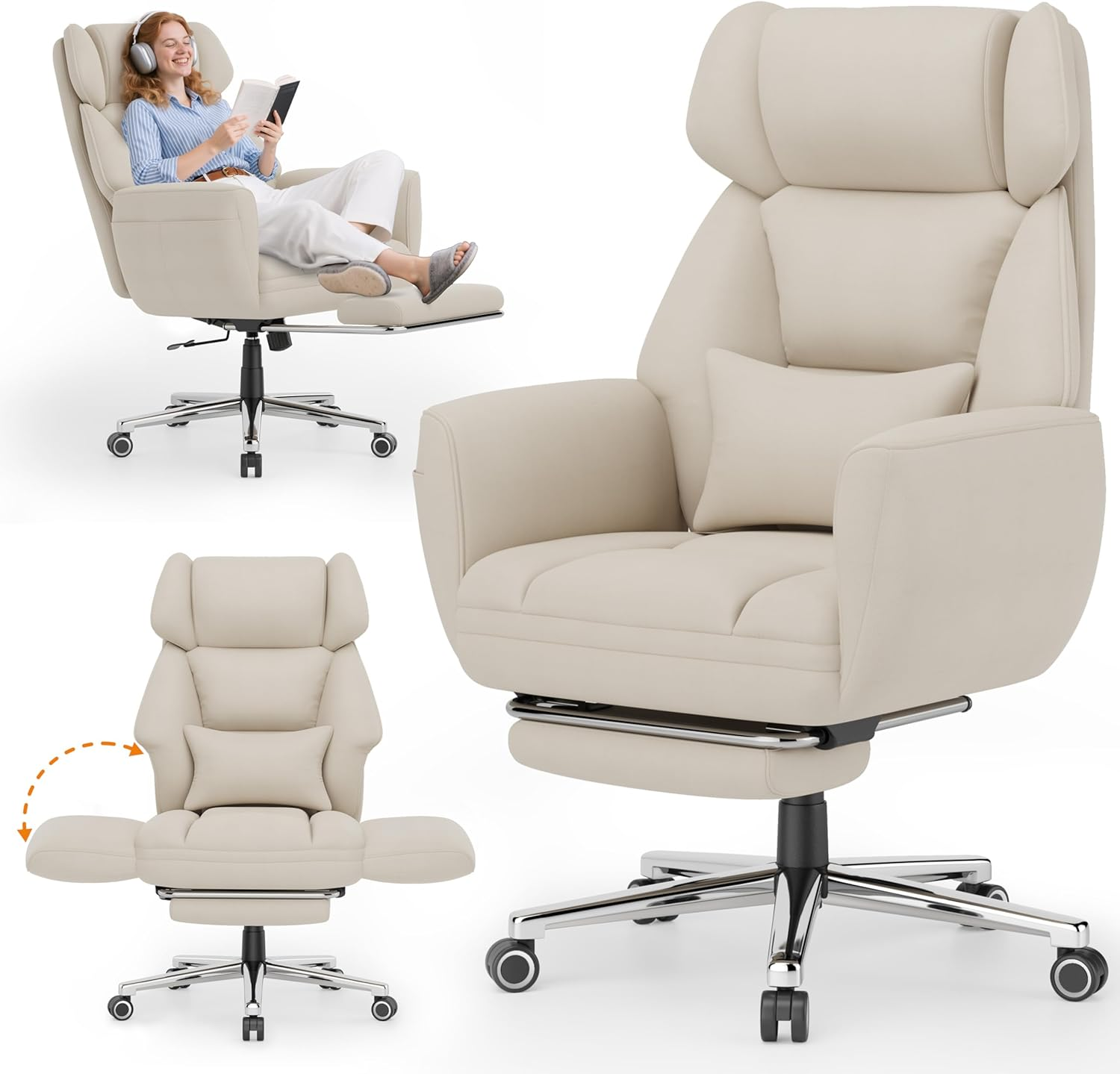 Office Cross-Legged Sitting Chair (with Footrest)