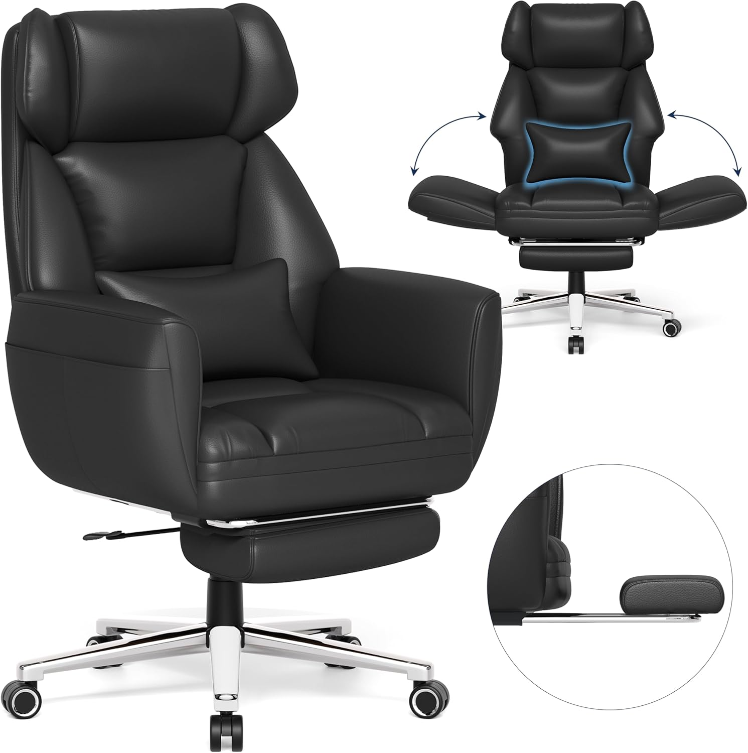 Office Cross-Legged Sitting Chair (with Footrest)