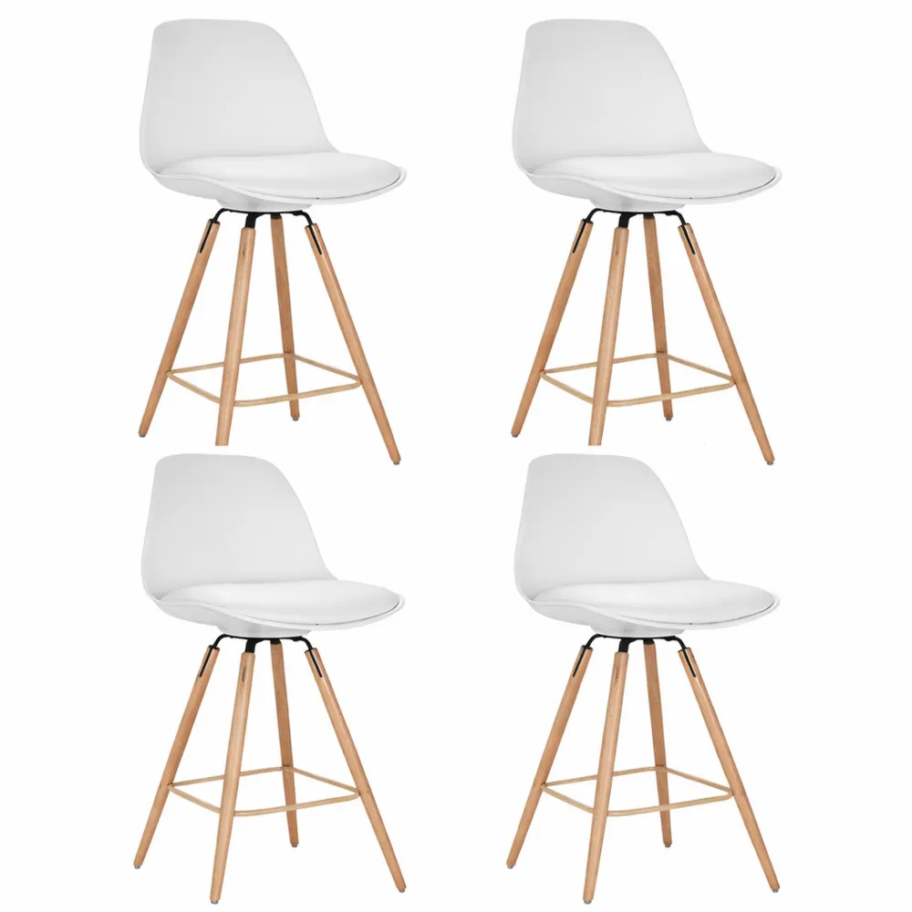 Ensemble de 4 tabourets de cuisine blancs