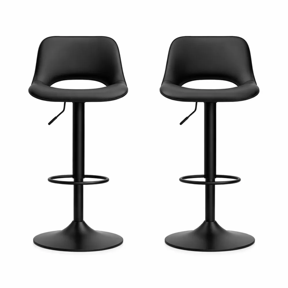 Tabouret de bar pivotant réglable avec dossier creux, rembourrage doux