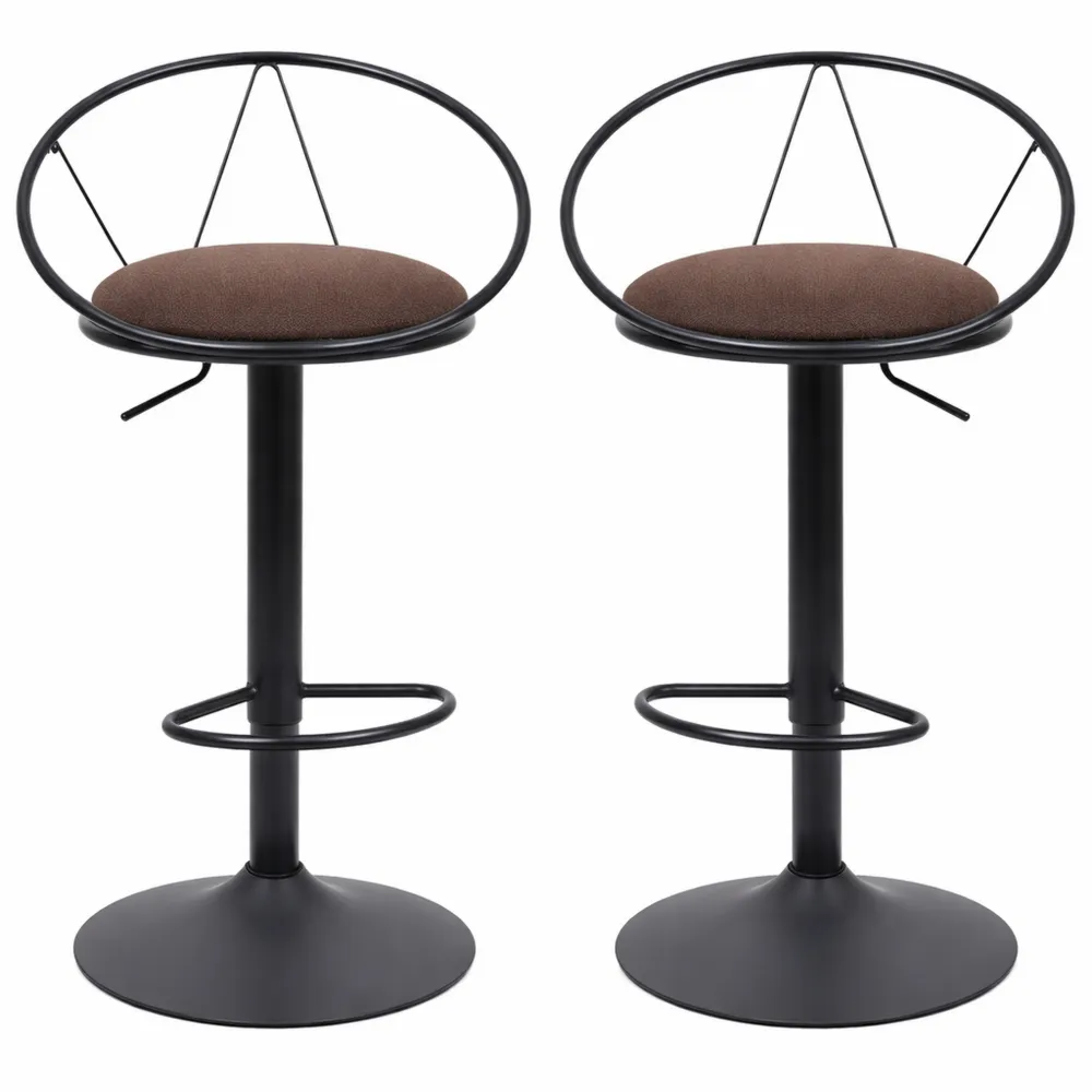 Ensemble de 2 tabourets de bar réglables et pivotants avec repose-pied
