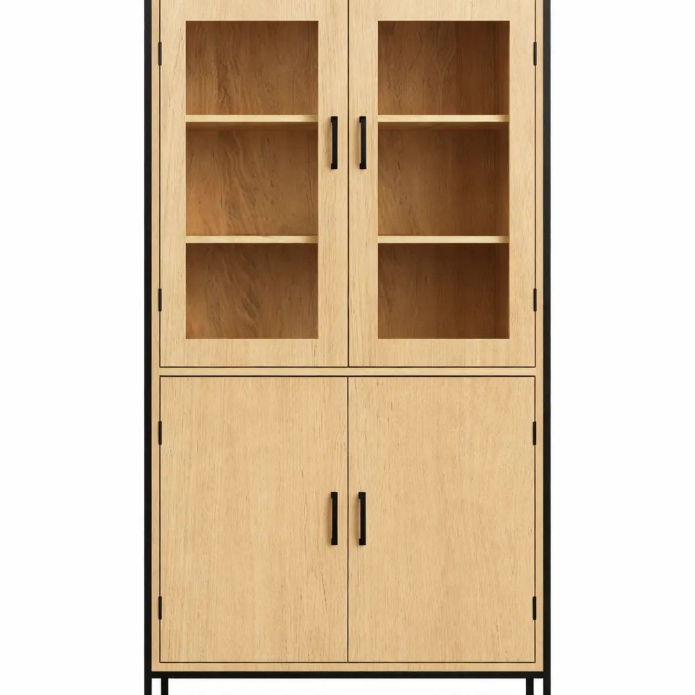 Buffet Haut Vitrine 4 Portes Design Industriel