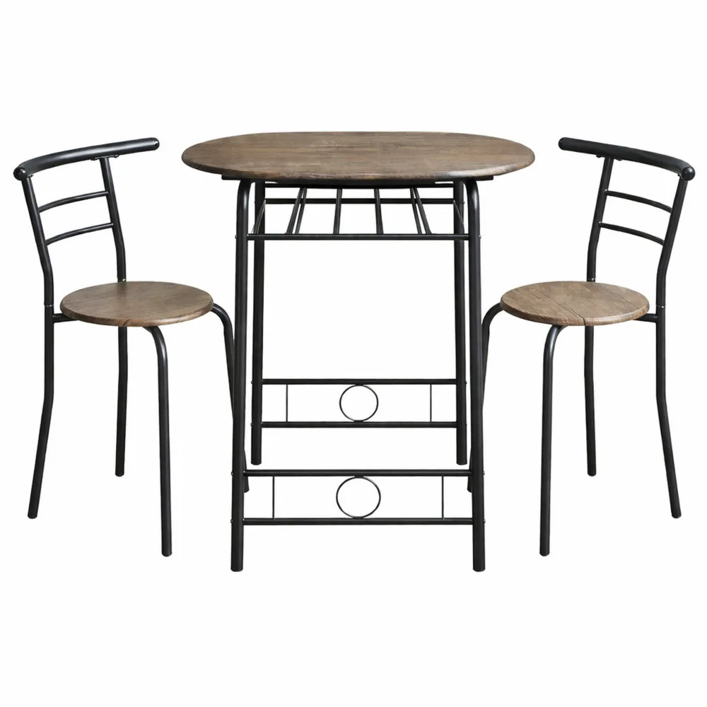 Ensemble de salle à manger 3 pièces avec porte-bouteilles pour petits espaces