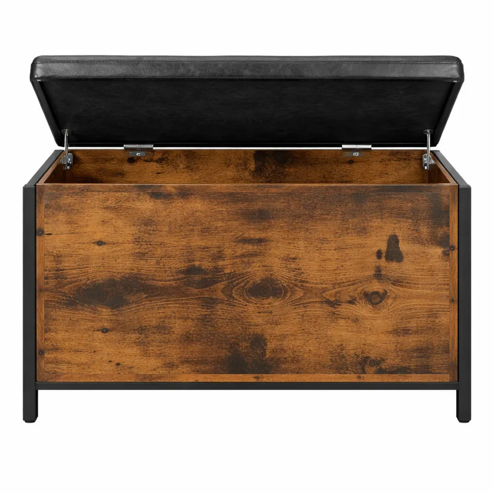 Banc de Rangement avec Siège Rembourré en PU pour Intérieur