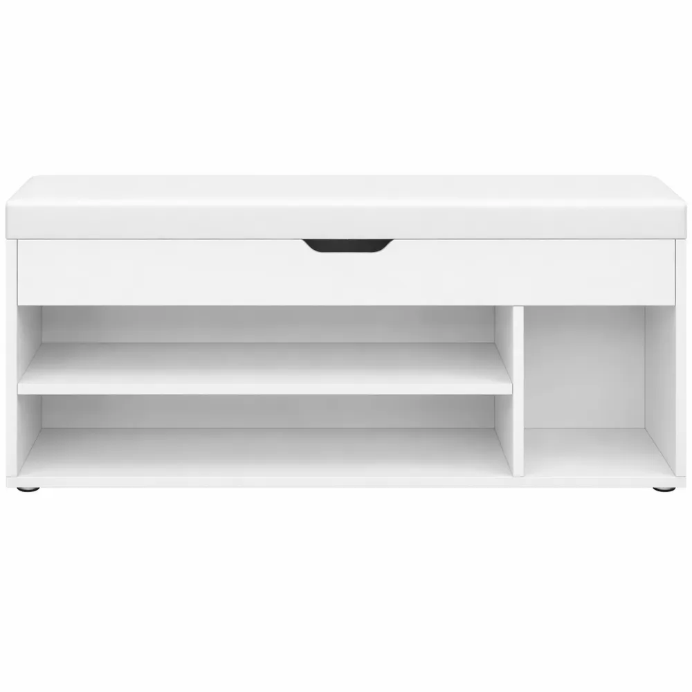 Banc de rangement avec compartiments et étagères