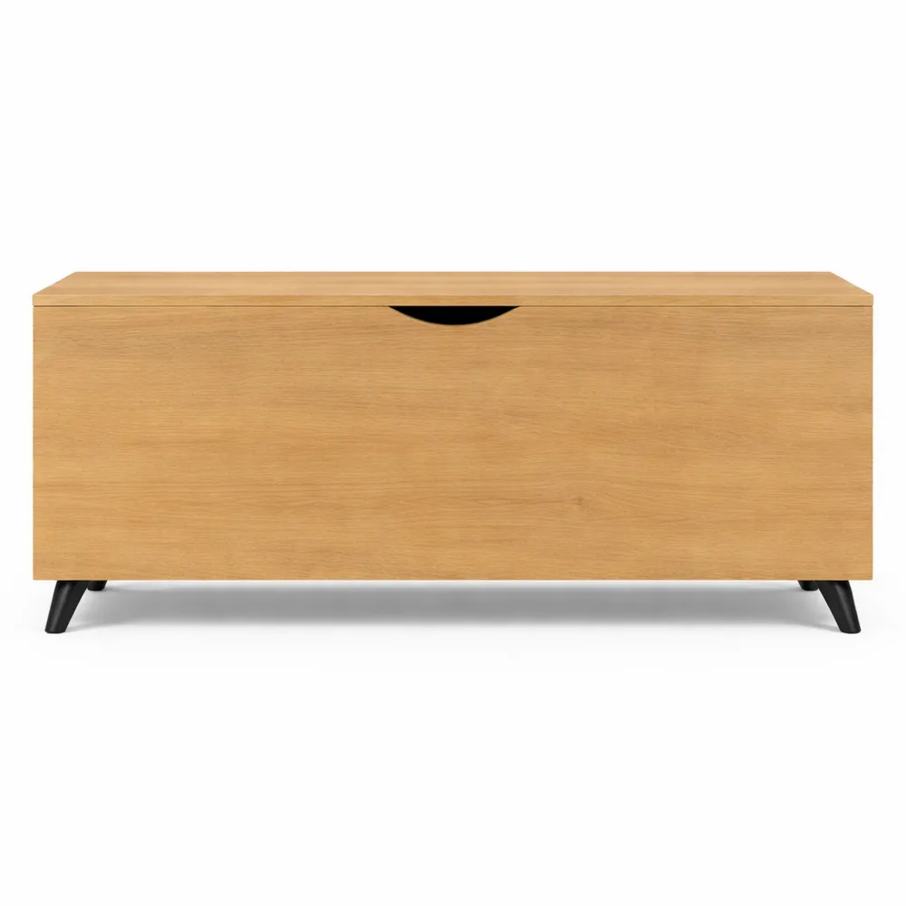 Banc de Rangement en Bois avec Pieds Métalliques 100 cm