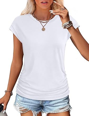 Women Summer Tops 2026 Spring Sweaters Dressy Casual Short Sleeve Shirts Business Blouses