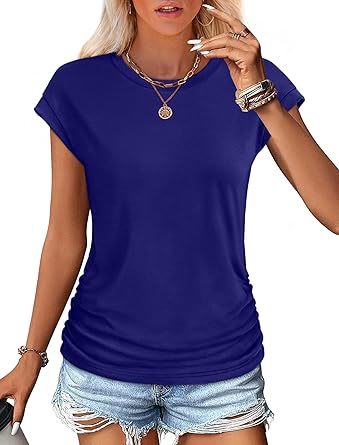 Women Summer Tops 2026 Spring Sweaters Dressy Casual Short Sleeve Shirts Business Blouses
