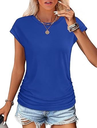 Women Summer Tops 2026 Spring Sweaters Dressy Casual Short Sleeve Shirts Business Blouses