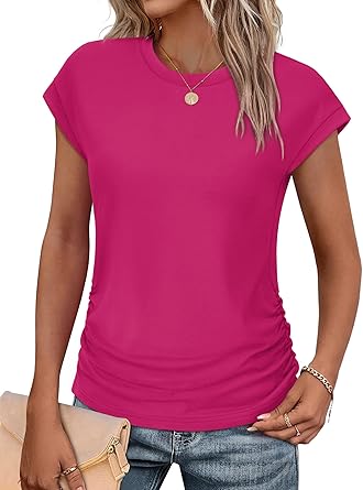 Women Summer Tops 2026 Spring Sweaters Dressy Casual Short Sleeve Shirts Business Blouses