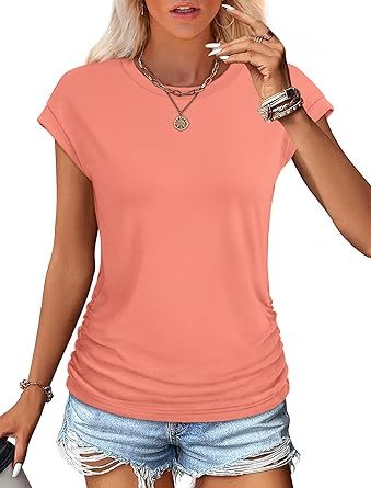 Women Summer Tops 2026 Spring Sweaters Dressy Casual Short Sleeve Shirts Business Blouses