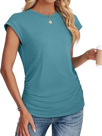 Women Summer Tops 2026 Spring Sweaters Dressy Casual Short Sleeve Shirts Business Blouses