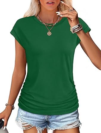 Women Summer Tops 2026 Spring Sweaters Dressy Casual Short Sleeve Shirts Business Blouses