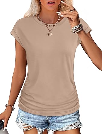 Women Summer Tops 2026 Spring Sweaters Dressy Casual Short Sleeve Shirts Business Blouses