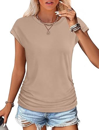 Women Summer Tops 2026 Spring Sweaters Dressy Casual Short Sleeve Shirts Business Blouses