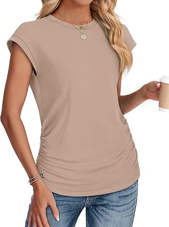 Women Summer Tops 2026 Spring Sweaters Dressy Casual Short Sleeve Shirts Business Blouses