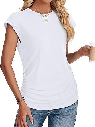 Women Summer Tops 2026 Spring Sweaters Dressy Casual Short Sleeve Shirts Business Blouses
