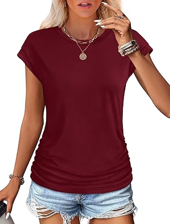 Women Summer Tops 2026 Spring Sweaters Dressy Casual Short Sleeve Shirts Business Blouses