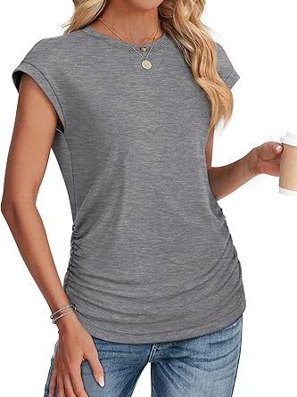 Women Summer Tops 2026 Spring Sweaters Dressy Casual Short Sleeve Shirts Business Blouses