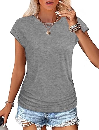 Women Summer Tops 2026 Spring Sweaters Dressy Casual Short Sleeve Shirts Business Blouses