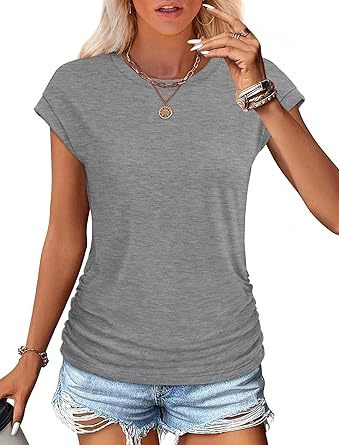 Women Summer Tops 2026 Spring Sweaters Dressy Casual Short Sleeve Shirts Business Blouses
