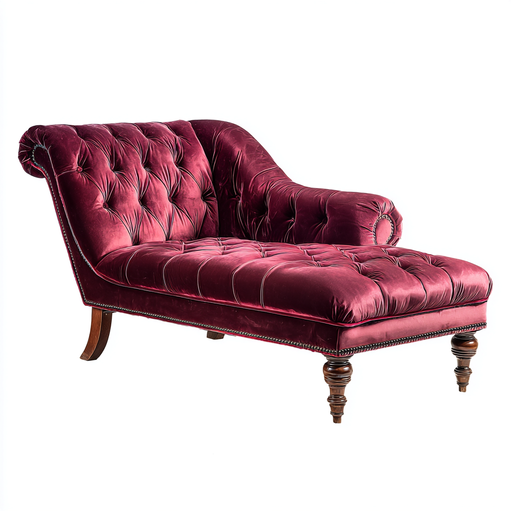 Chaise longue velluto 170x80x78 cm - bordeaux - design classico-Bamboomylab