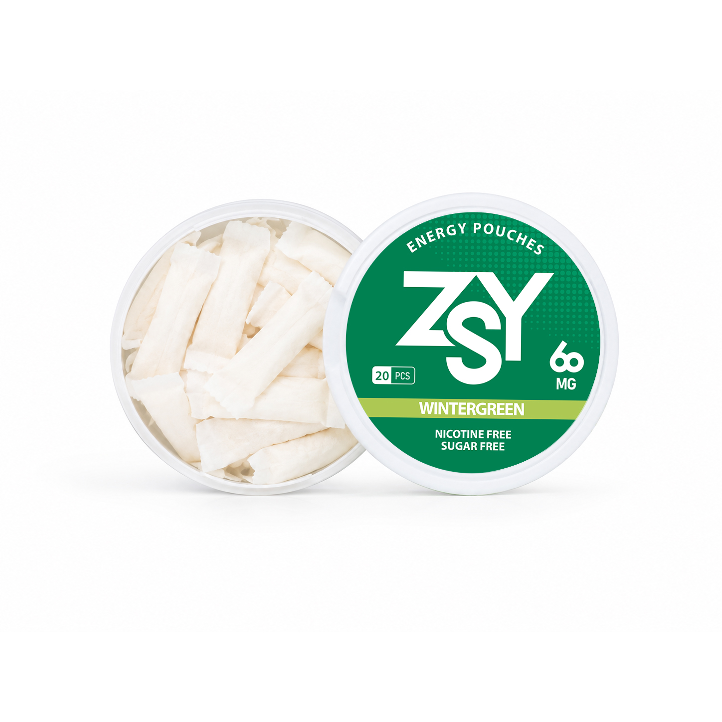 ZSY Wintergreen Energy Pouches – 60mg Caffeine | Nicotine-Free