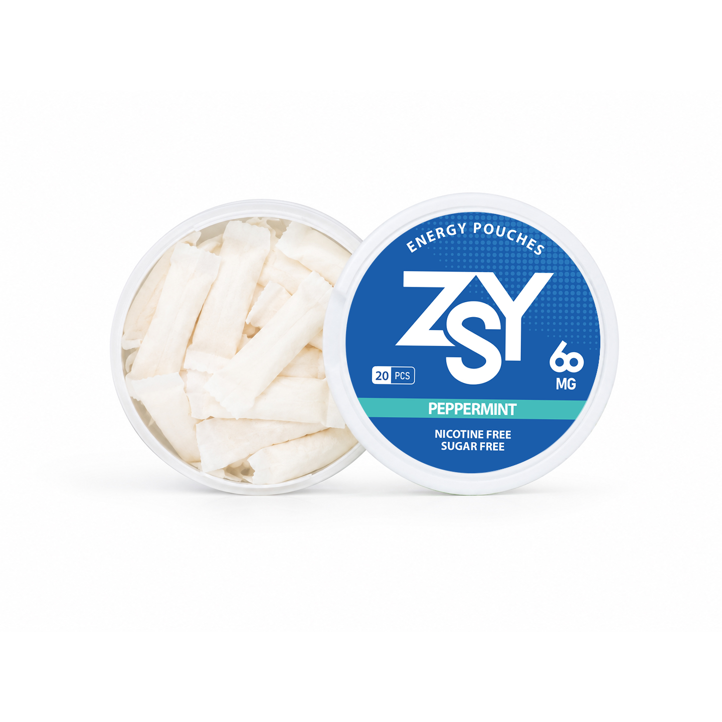 ZSY Peppermint Energy Pouches – 60mg Caffeine | Nicotine-Free