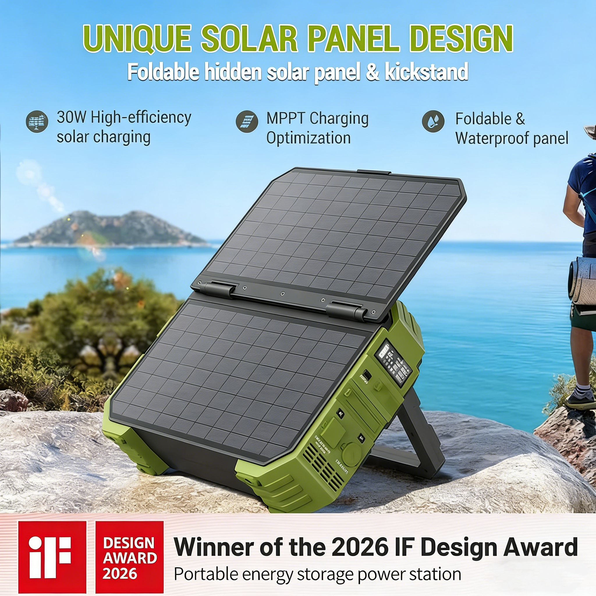 💥Liquidation Sale💥Buy 1 Get 1 Free💥Portable Power Station with Built-in Solar Panel