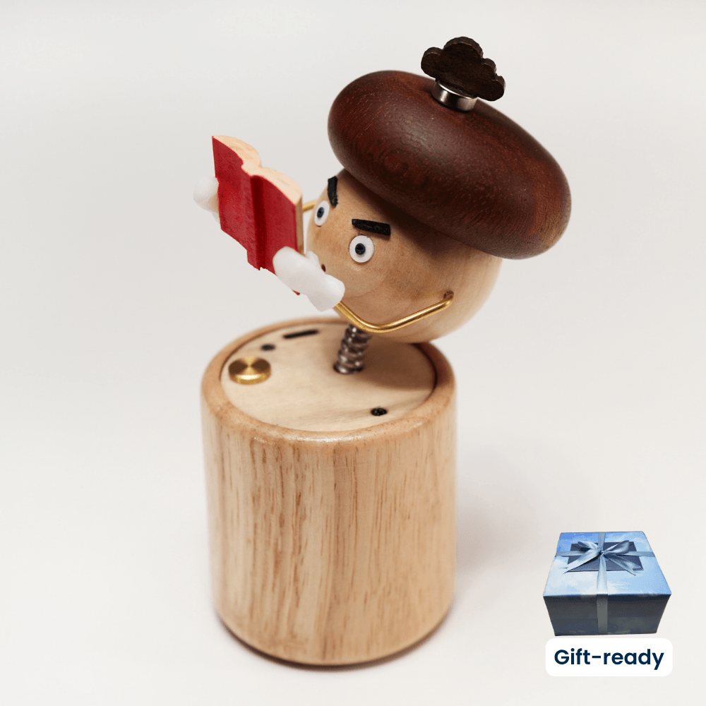 Handcrafted Wooden Mushroom Automaton