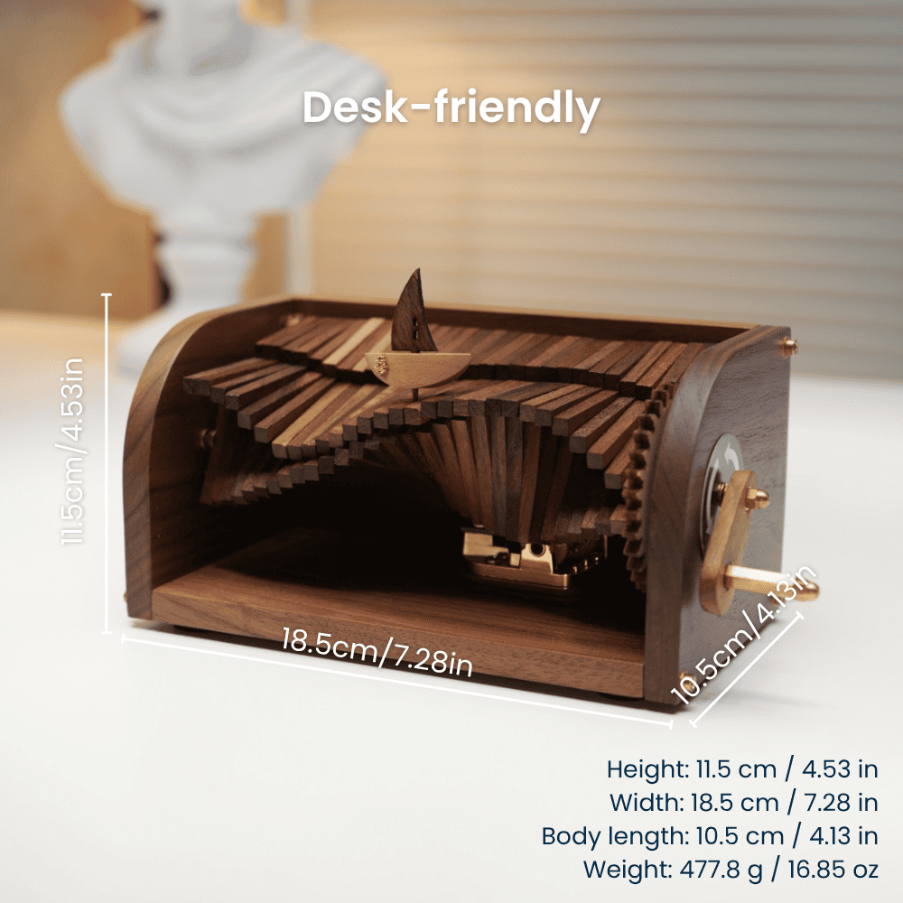 Handcrafted Wooden “Song of the Waves” Music Box Automaton