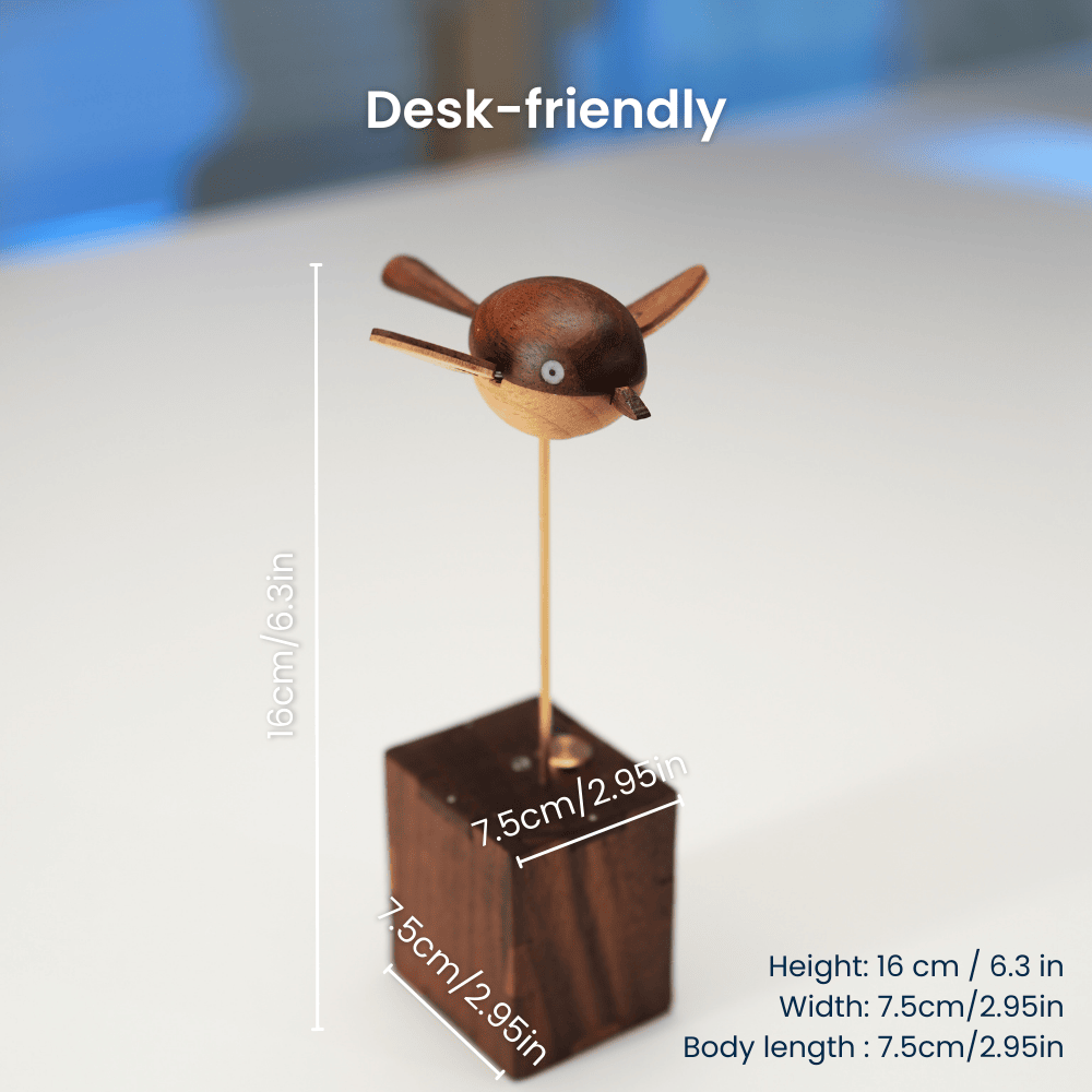 Handcrafted Walnut Bird Automaton