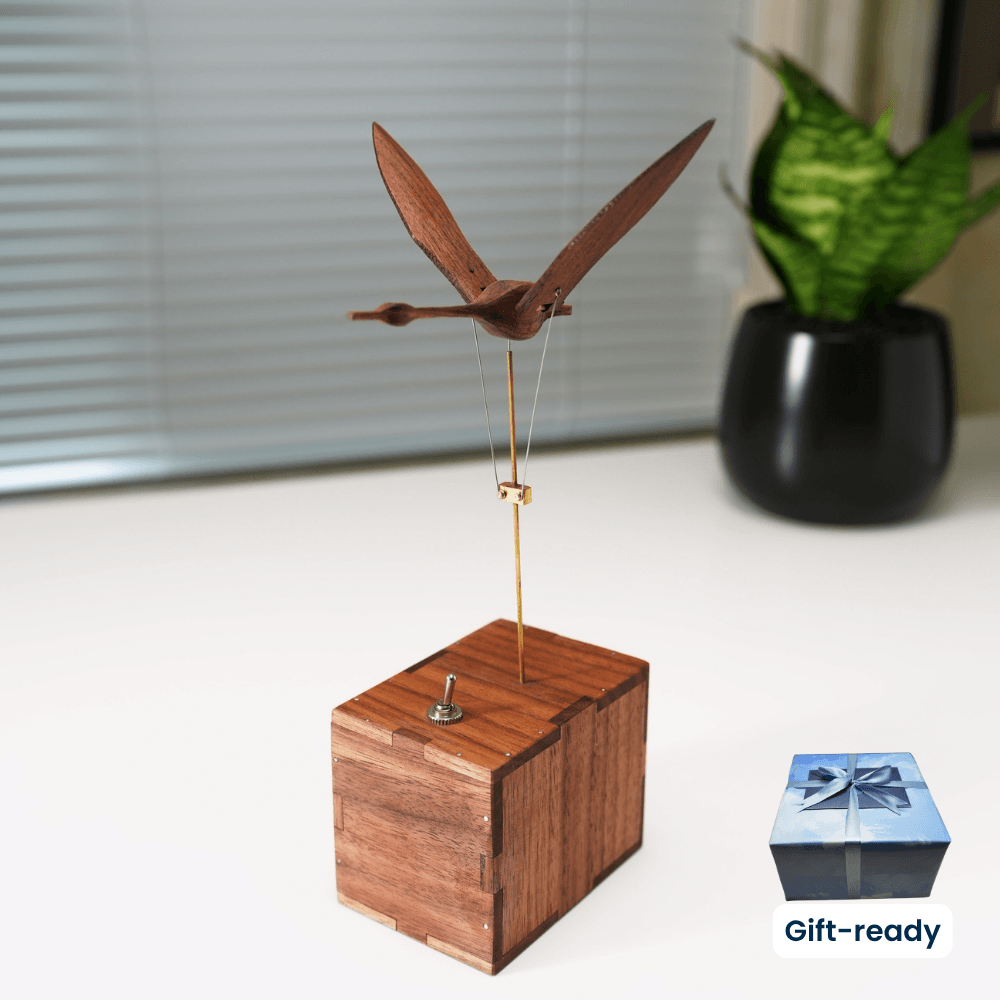 Handcrafted Walnut Swan Automaton