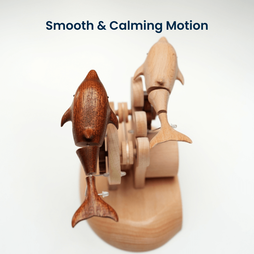 Handcrafted Wooden Dolphin Automaton