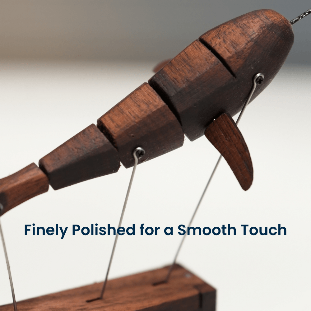 Handcrafted Walnut Whale Automaton